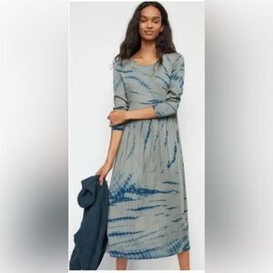 Anthropologie Dolan Eliska Tie Dye Midi Dress bohemian XS
